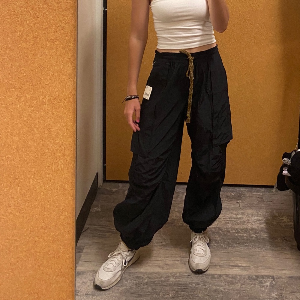 free people cool in cargo swishy windbreaker pants